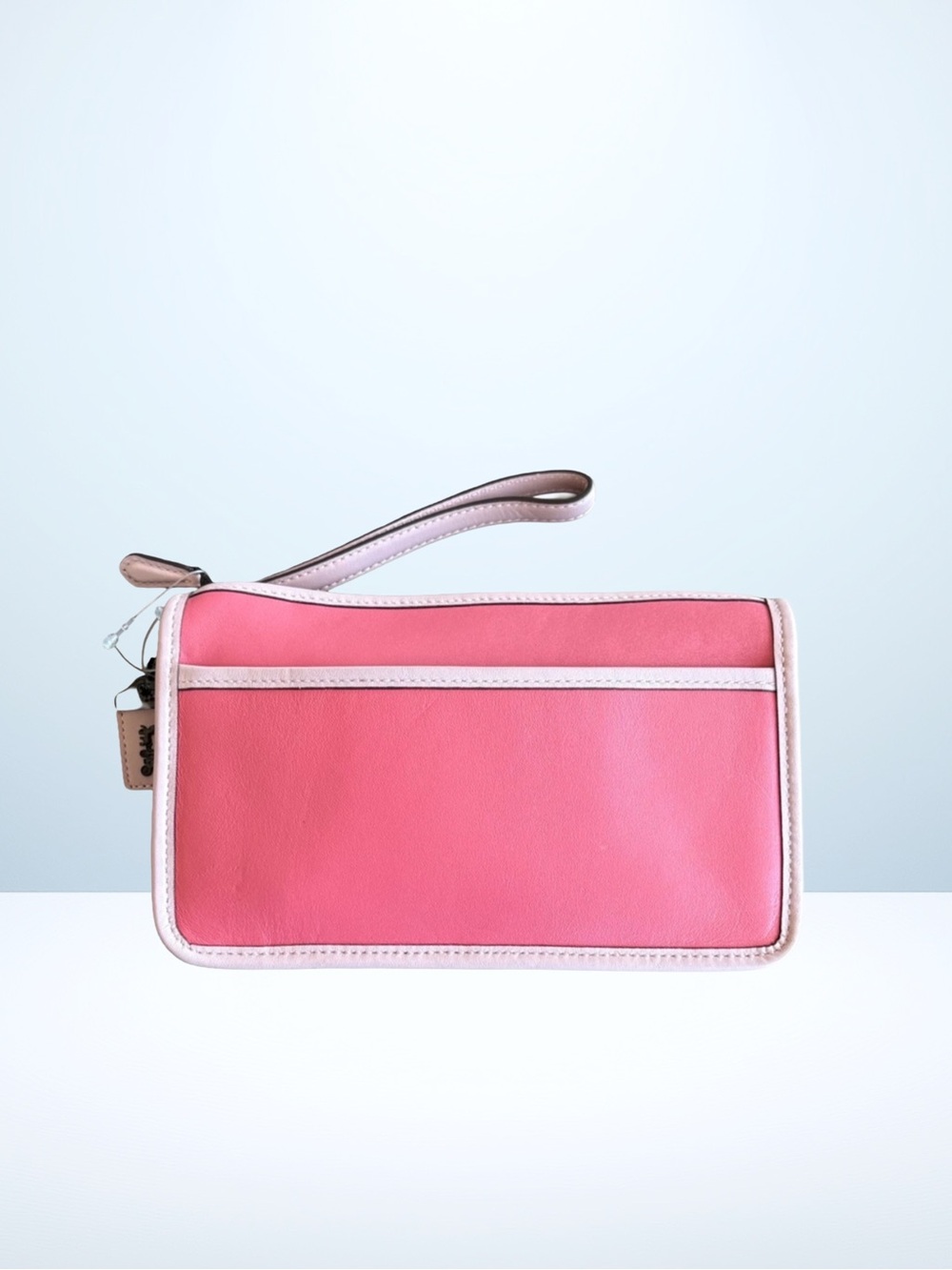COACH 1941 Pink Colorblock Britt Wristlet, Gunmetal